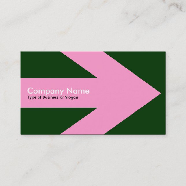 Carte De Visite Flèche v3 (rose) - Vert foncé 003300 (Devant)