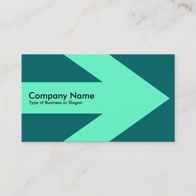 Carte De Visite Flèche v3 (turquoise) - vert 006666 (Devant)