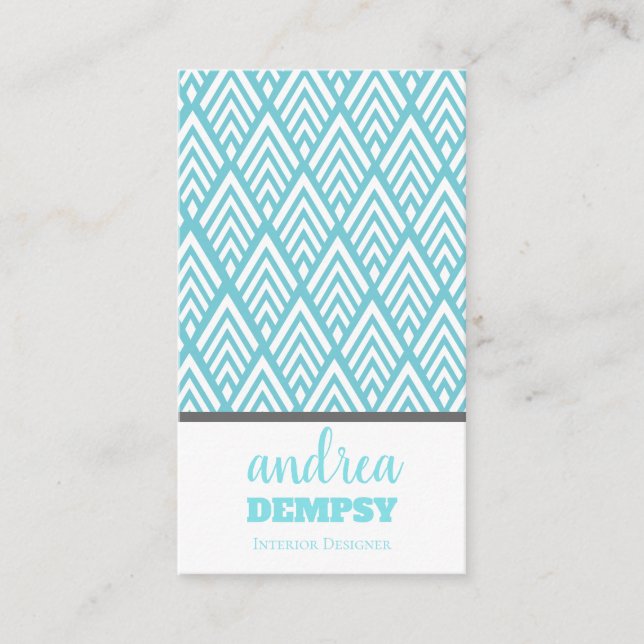 Carte De Visite Flèches Art déco blanc moderne (Devant)