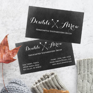 Carte De Visite Flèches Croisées Sur Chalkboard Rustique Boutique