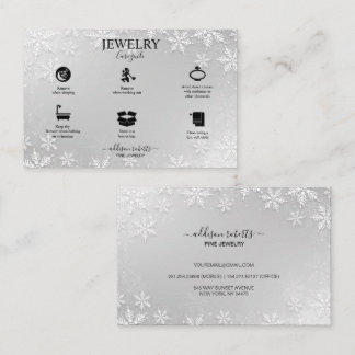 Carte De Visite Flèches de neige modernes en argent