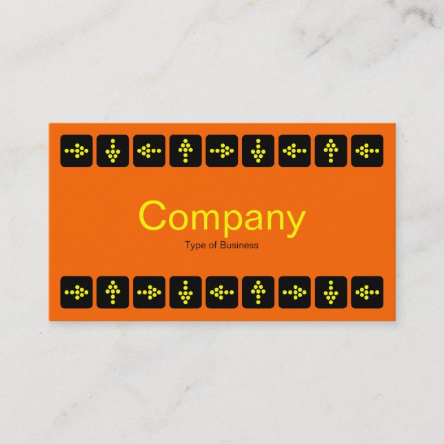 Carte De Visite Flèches de style LED jaune - orange et gris (Devant)