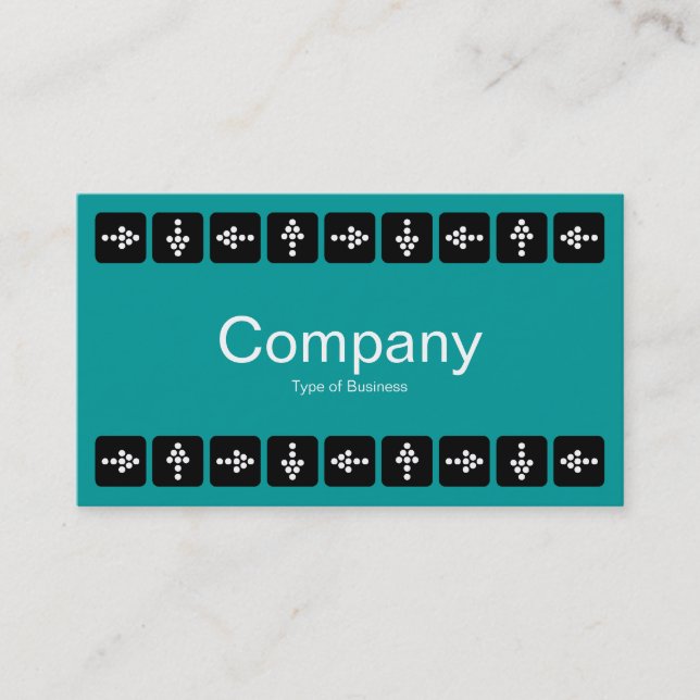 Carte De Visite Flèches de style LED - Turquoise et gris (Devant)