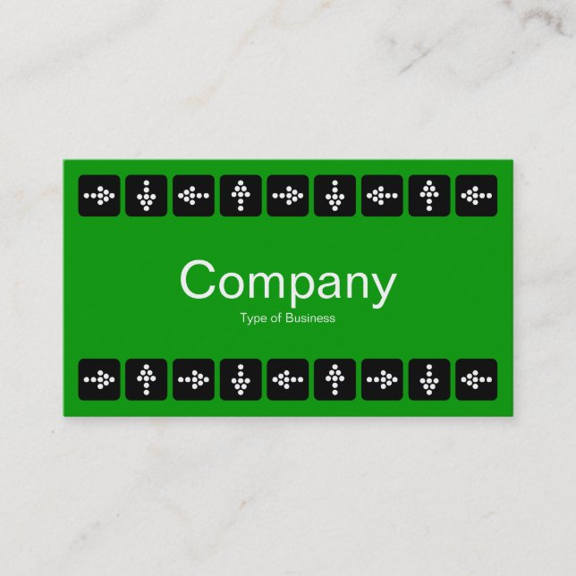 Carte De Visite Flèches de style LED - Vert et gris (Devant)