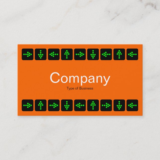 Carte De Visite Flèches de style LED vert - orange et gris (Devant)