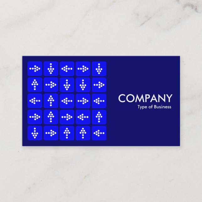 Carte De Visite Flèches LED Carré bleu - bleu foncé (Devant)