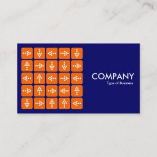 Carte De Visite Flèches LED Carré orange - Bleu foncé