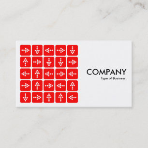 Carte De Visite Flèches LED Carré rouge - blanc