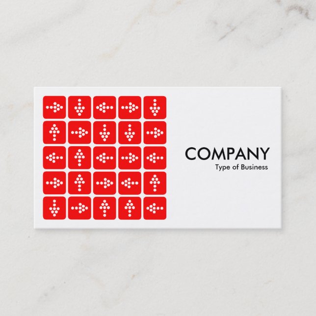 Carte De Visite Flèches LED Carré rouge - blanc (Devant)