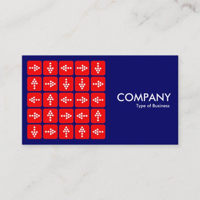 Carte De Visite Flèches LED Carré rouge - bleu foncé (Devant)