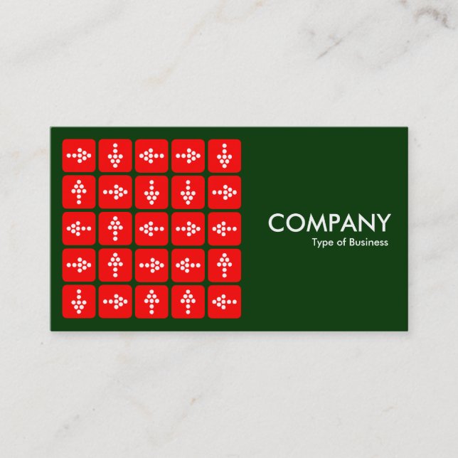 Carte De Visite Flèches LED Carré Rouge - Vert foncé (003300) (Devant)