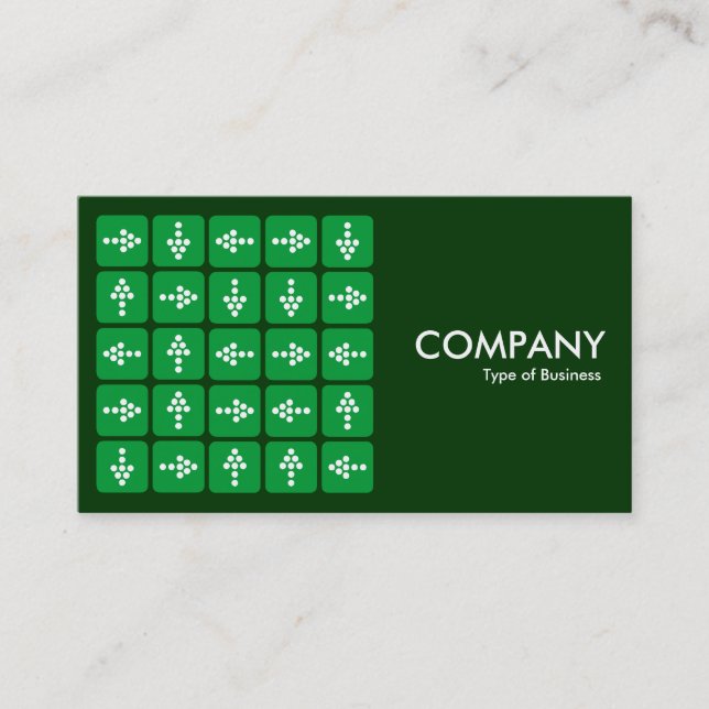 Carte De Visite Flèches LED Vert Carré - Vert foncé (Devant)