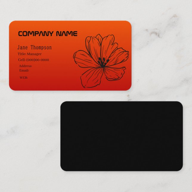Carte de visite FLEUR  (Devant / Derrière)