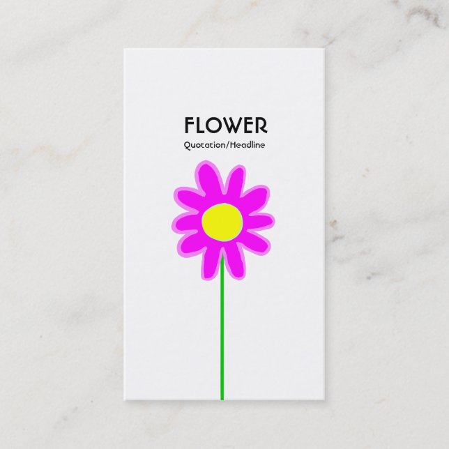 Carte De Visite Fleur à longue tige III - Blanc (Devant)