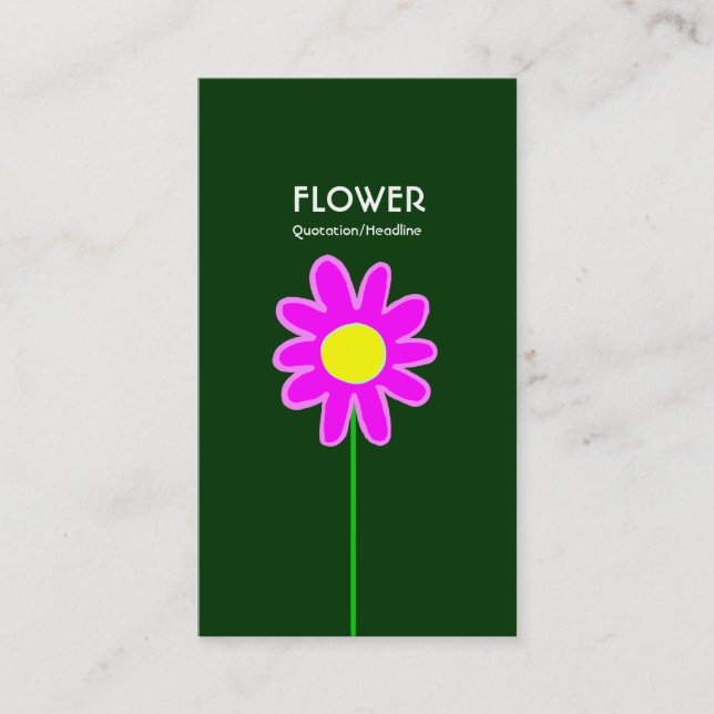 Carte De Visite Fleur à longue tige III - Dk Green (Devant)