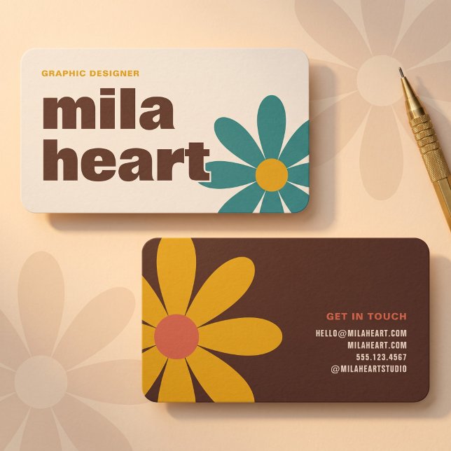 Carte De Visite Fleur Abstraite Tendances (Créateur téléchargé)