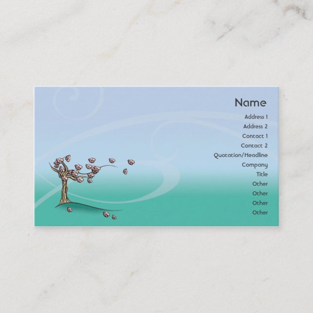 Carte De Visite Fleur - affaires (Devant)