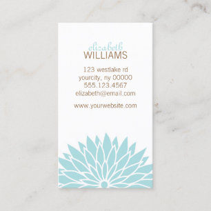 Carte De Visite Fleur Aqua