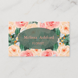 Carte de visite fleur aquarelle de luxe pour fleur