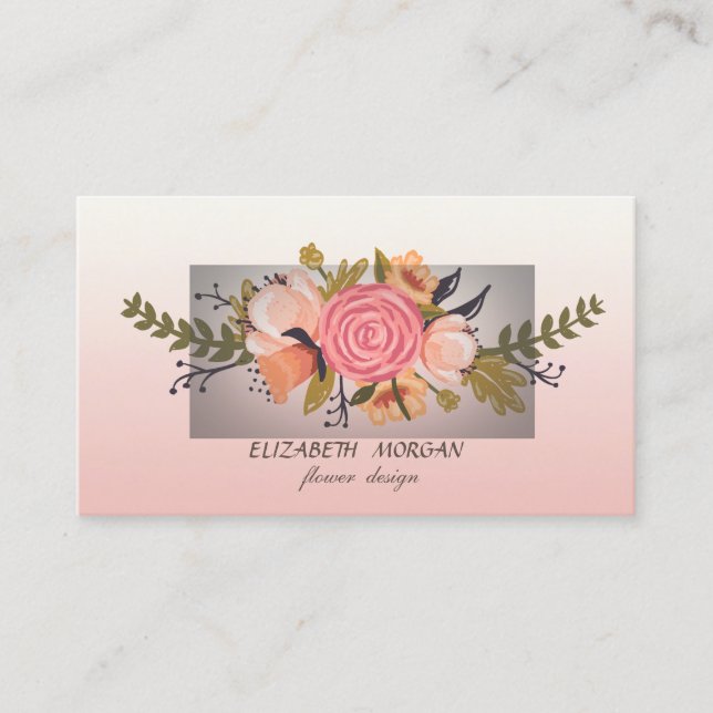 Carte De Visite Fleur Aquarelle Moderne Élégante (Devant)