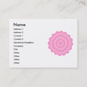 Carte De Visite Fleur assez rose. Fond blanc