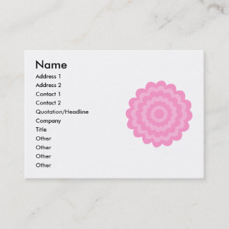 Carte De Visite Fleur assez rose. Fond blanc