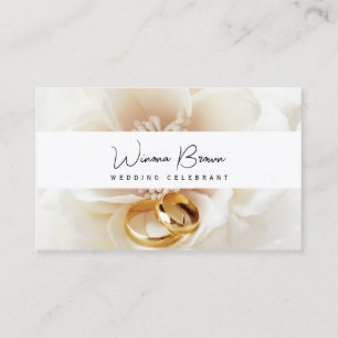 Carte De Visite Fleur beige mariage