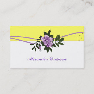 Carte De Visite Fleur blanc rose jaune blanc sauvage