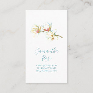 Carte De Visite Fleur blanche Magnolia Professionnelle Personnalis