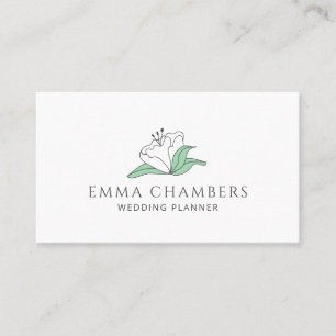 Carte De Visite Fleur blanche wedding planner