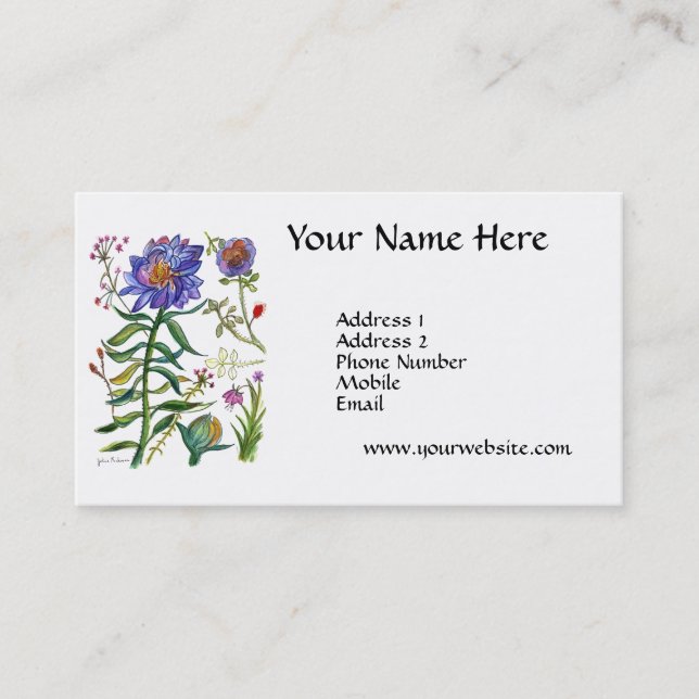 Carte De Visite Fleur bleue (Devant)