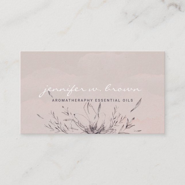 Carte De Visite Fleur Bohème Chic (Devant)