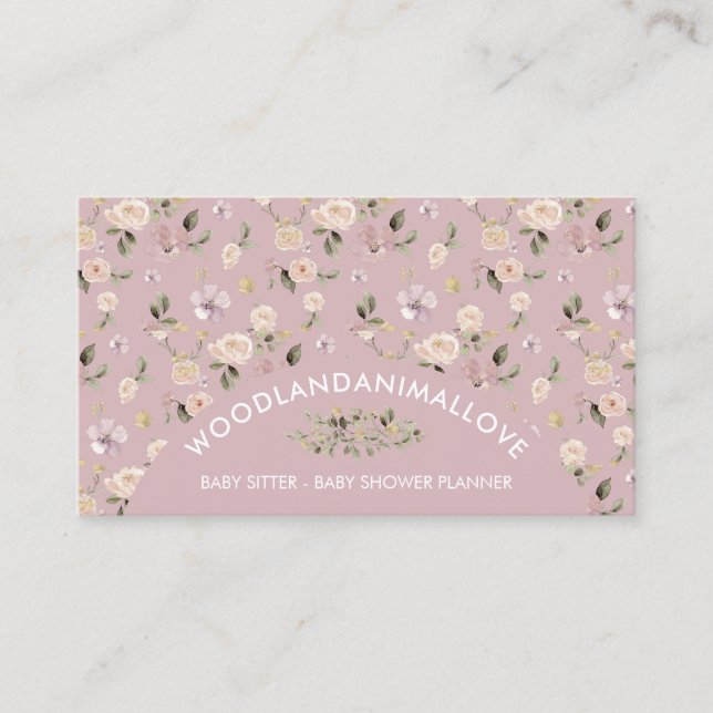 Carte De Visite Fleur Botanique Fleur de Blush Sauvage (Devant)