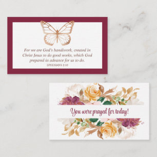 Carte De Visite Fleur chrétienne Vous avez été prié pour
