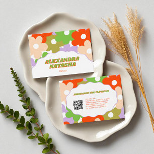 Carte De Visite Fleur colorée Y2K habillage artisanal