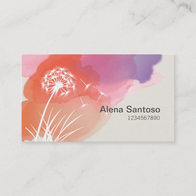 Carte De Visite Fleur Dandelion (Devant)