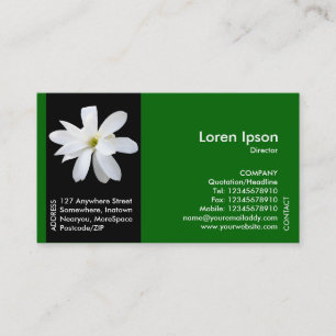Carte De Visite Fleur de bande noire - Magnolia - Vert