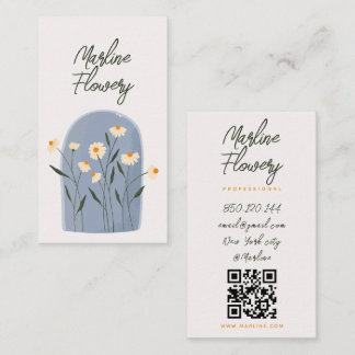 Carte de visite fleur de Bloom manuscrite