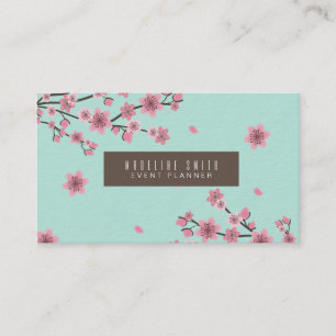 Carte De Visite Fleur de cerisier botanique tombant pétales Art ro