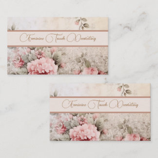 Carte De Visite Fleur de couleur douce neutre féminine