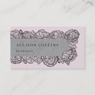 Carte De Visite Fleur de couleur rose féminine