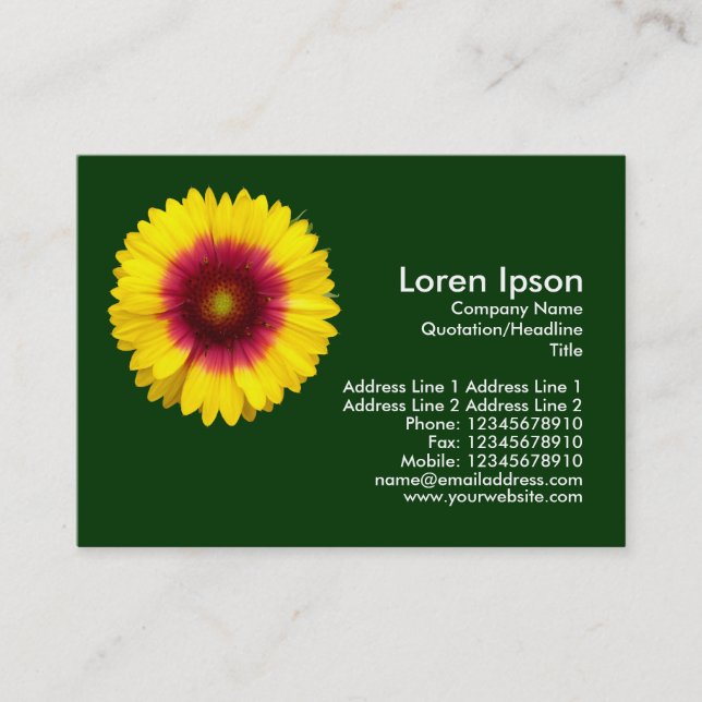 Carte De Visite Fleur de couverture - Vert foncé (Devant)