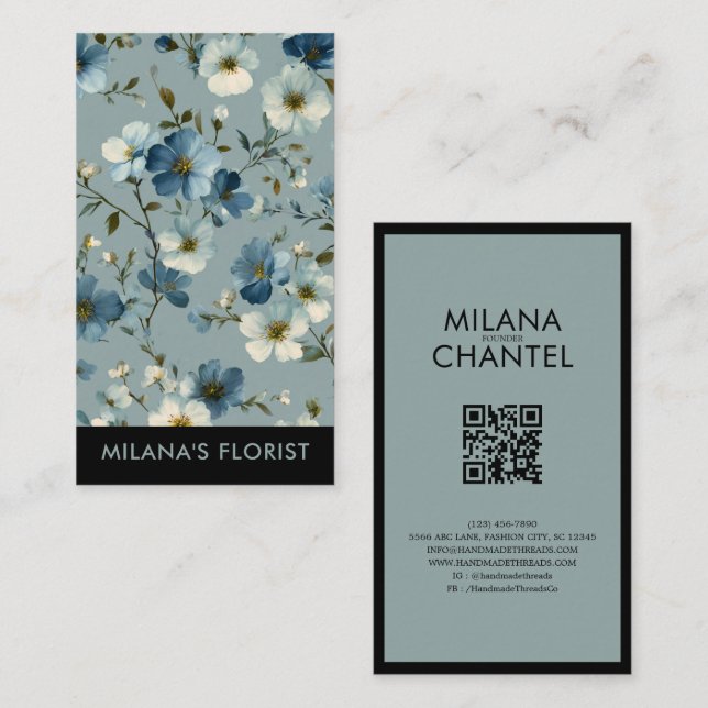 Carte De Visite Fleur de Daisy Moderne Tendance Fleuriste (Devant / Derrière)