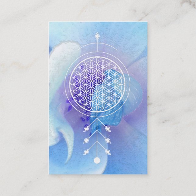 Carte De Visite Fleur de *~* de yoga sacré de Reiki de la (Devant)