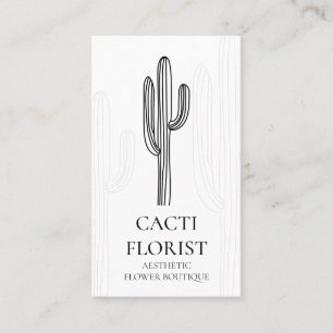 Carte De Visite Fleur de désert de cactus Abstrait Cactus verticau