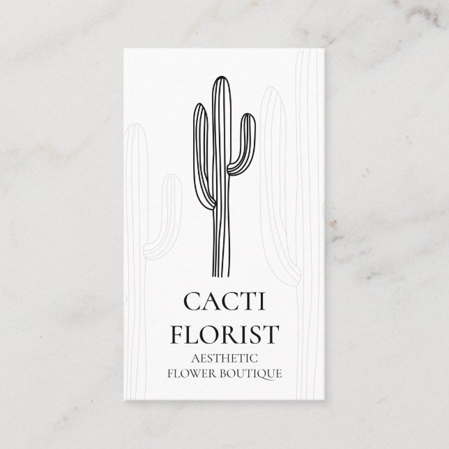 Carte De Visite Fleur de désert de cactus Abstrait Cactus verticau (Devant)
