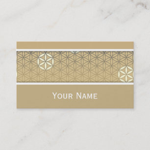 Carte De Visite Fleur de la vie - motif sans couture - beige bleu