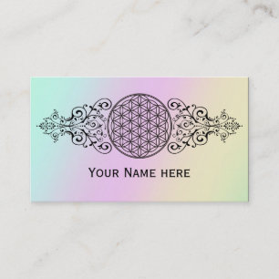 Carte De Visite Fleur de la vie - ornements noir I