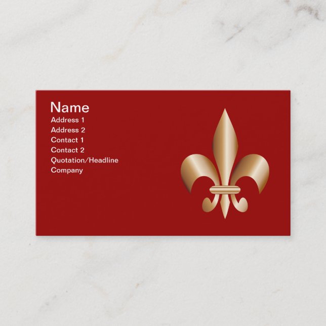 Carte De Visite Fleur de lis (Devant)