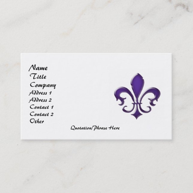 Carte De Visite Fleur de Lis 1 (Devant)